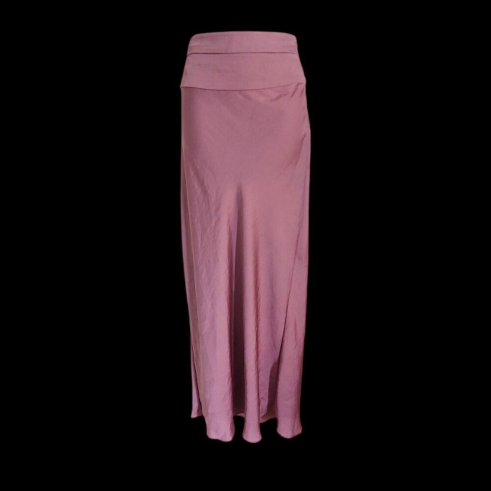 Free People Silky Flowy Boho Runway Trendy Y2K Festival Blush Maxi Skirt 12 - Picture 1 of 16